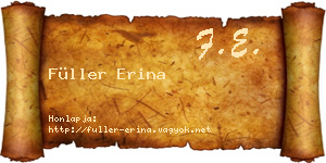 Füller Erina névjegykártya